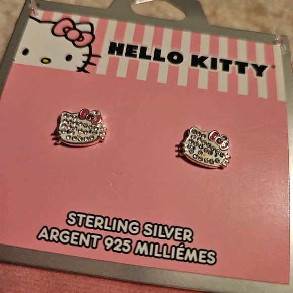 Hello Kitty Jewelry - NWT Hello Kitty 925 Silver Sparkle Earrings